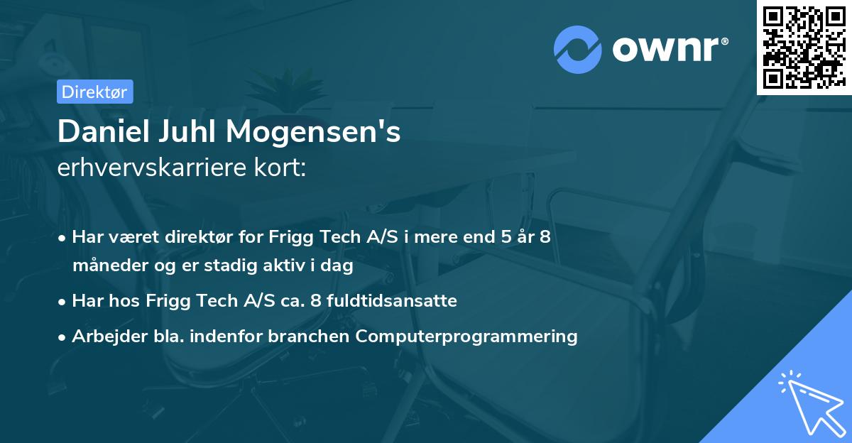 Daniel Juhl Mogensen's erhvervskarriere kort