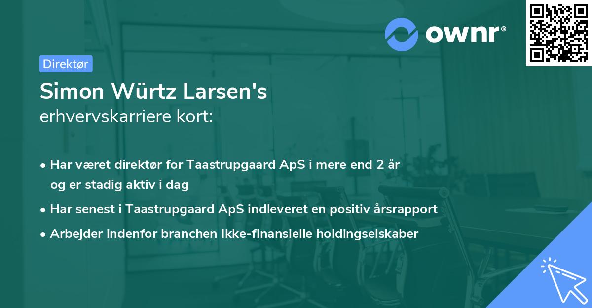 Simon Würtz Larsen's erhvervskarriere kort