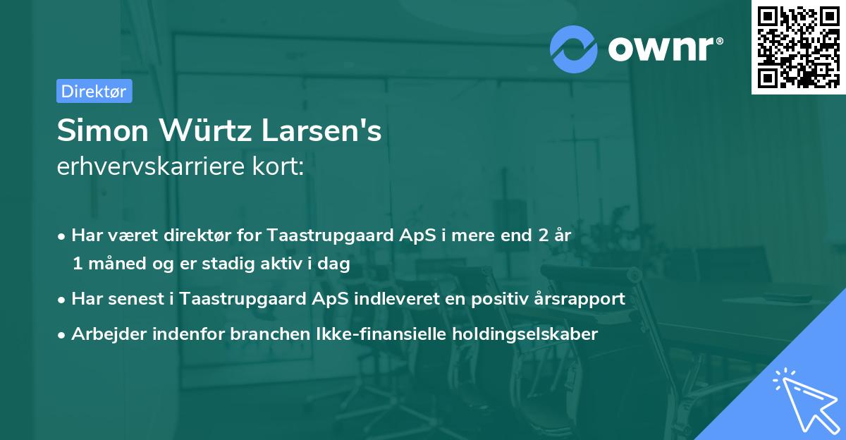 Simon Würtz Larsen's erhvervskarriere kort