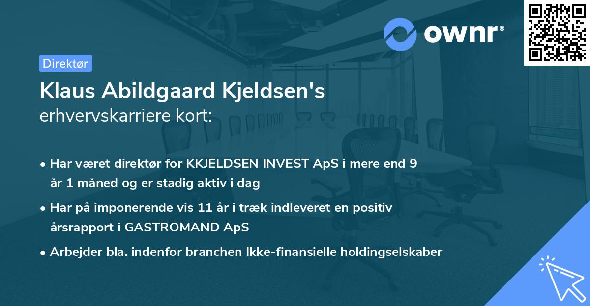 Klaus Abildgaard Kjeldsen's erhvervskarriere kort