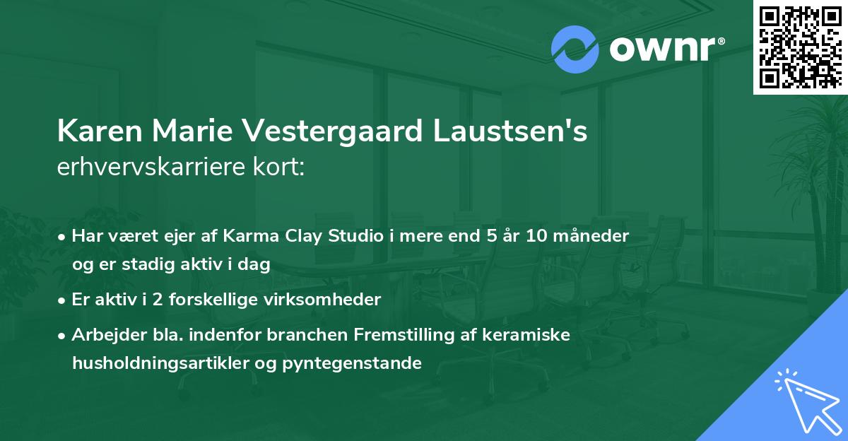 Karen Marie Vestergaard Laustsen's erhvervskarriere kort