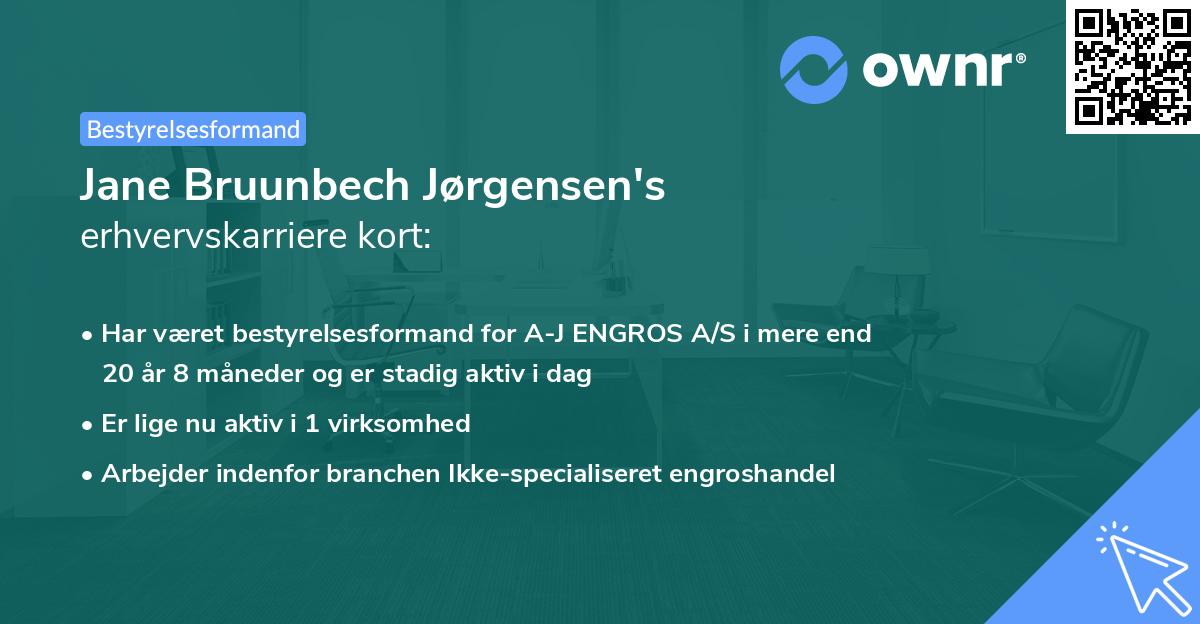 Jane Bruunbech Jørgensen's erhvervskarriere kort