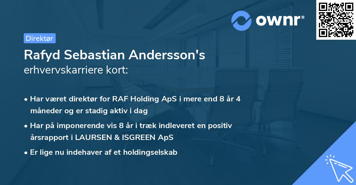 Rafyd Sebastian Andersson's erhvervskarriere kort