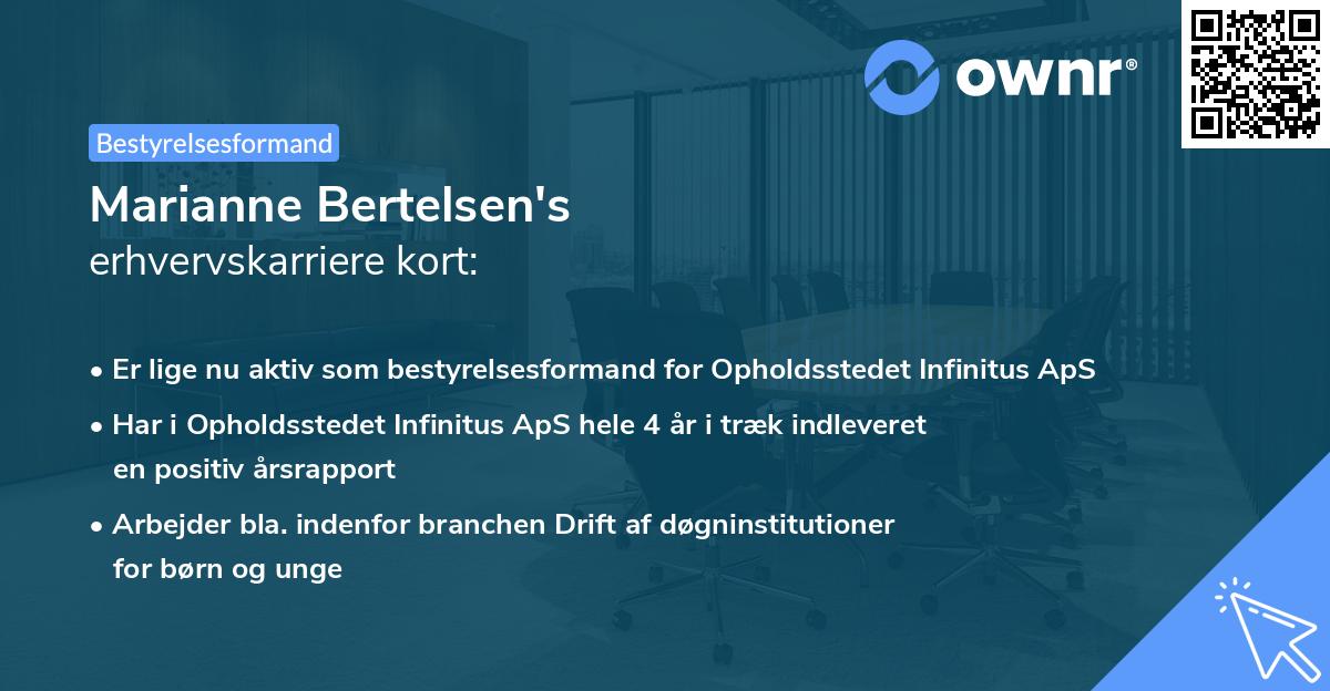 Marianne Bertelsen's erhvervskarriere kort