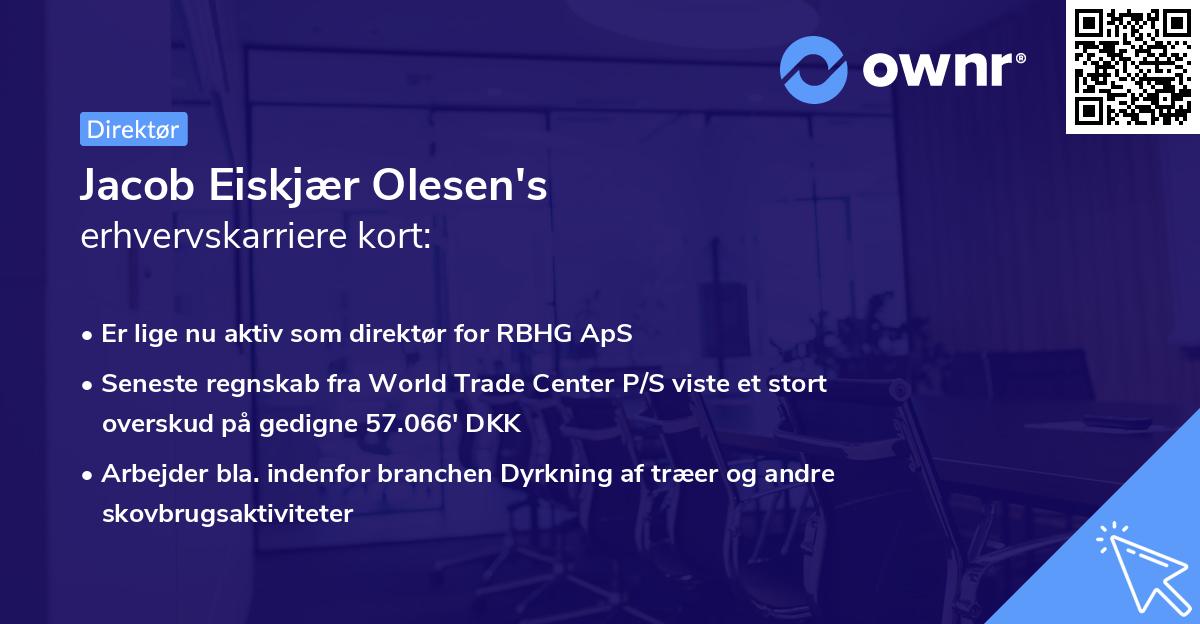 Jacob Eiskjær Olesen's erhvervskarriere kort