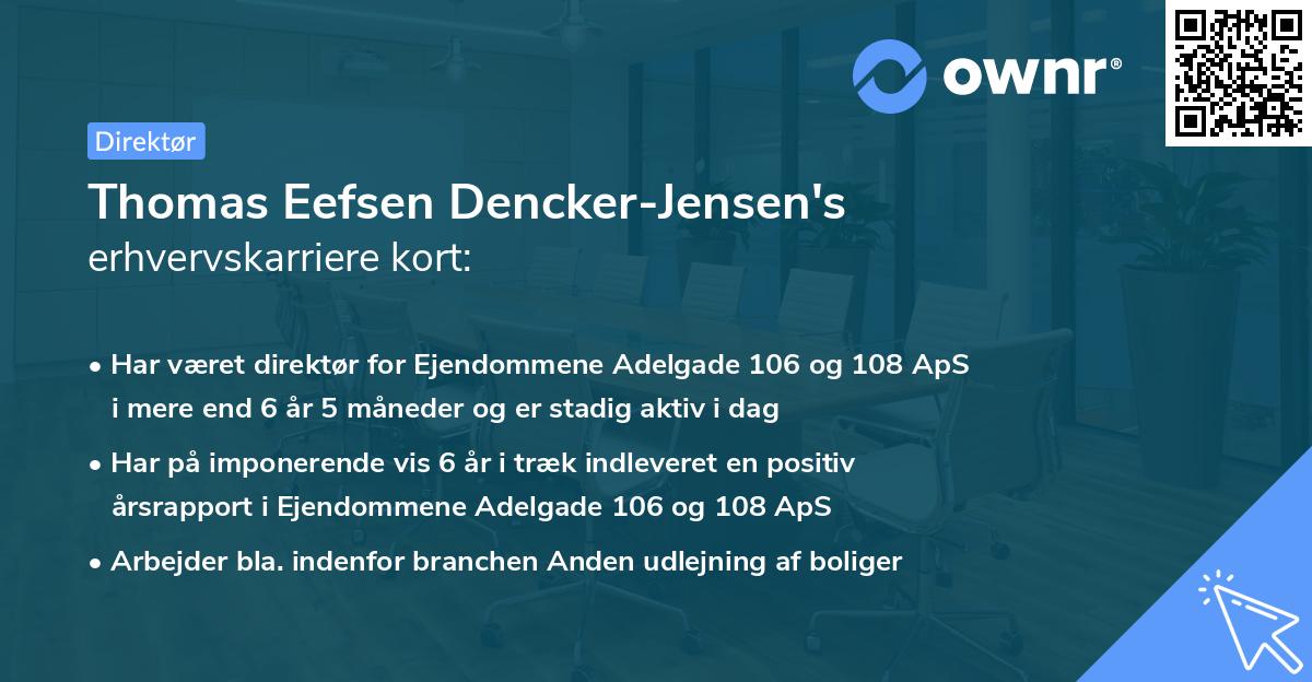 Thomas Eefsen Dencker-Jensen's erhvervskarriere kort
