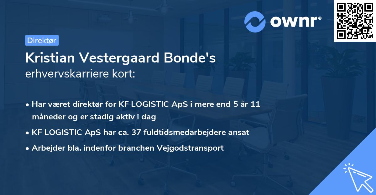 Kristian Vestergaard Bonde's erhvervskarriere kort