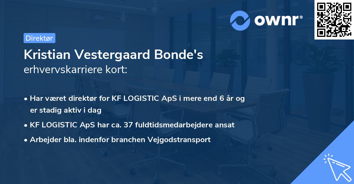 Kristian Vestergaard Bonde's erhvervskarriere kort