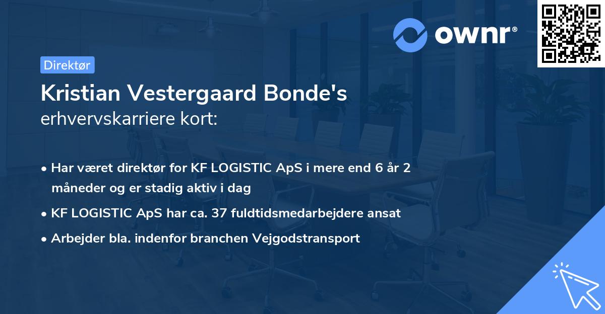 Kristian Vestergaard Bonde's erhvervskarriere kort