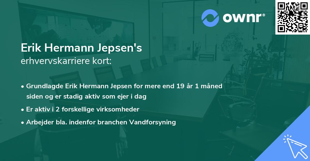 Erik Hermann Jepsen's erhvervskarriere kort