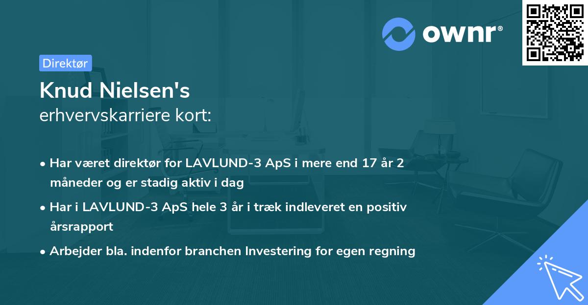 Knud Nielsen's erhvervskarriere kort