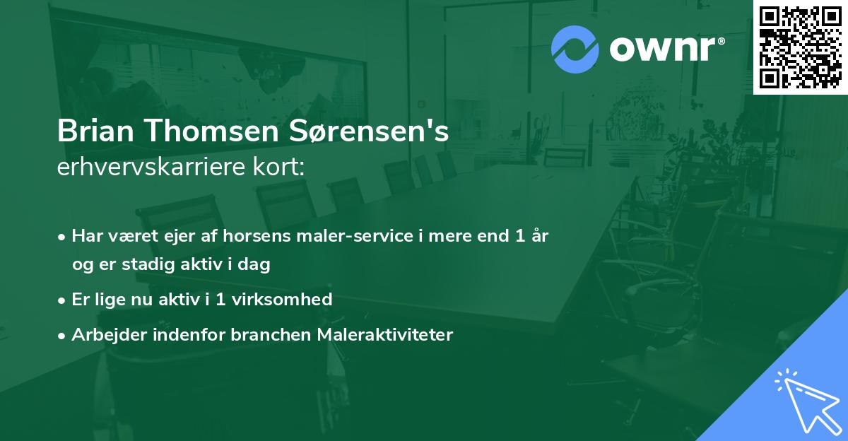 Brian Thomsen Sørensen's erhvervskarriere kort
