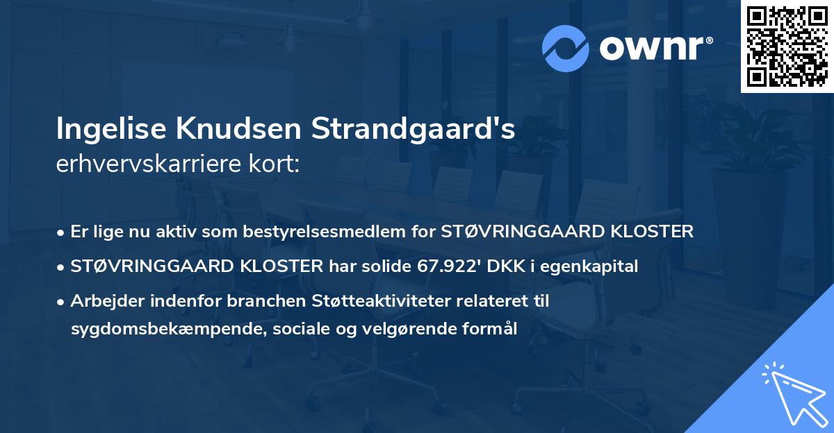 Ingelise Knudsen Strandgaard's erhvervskarriere kort