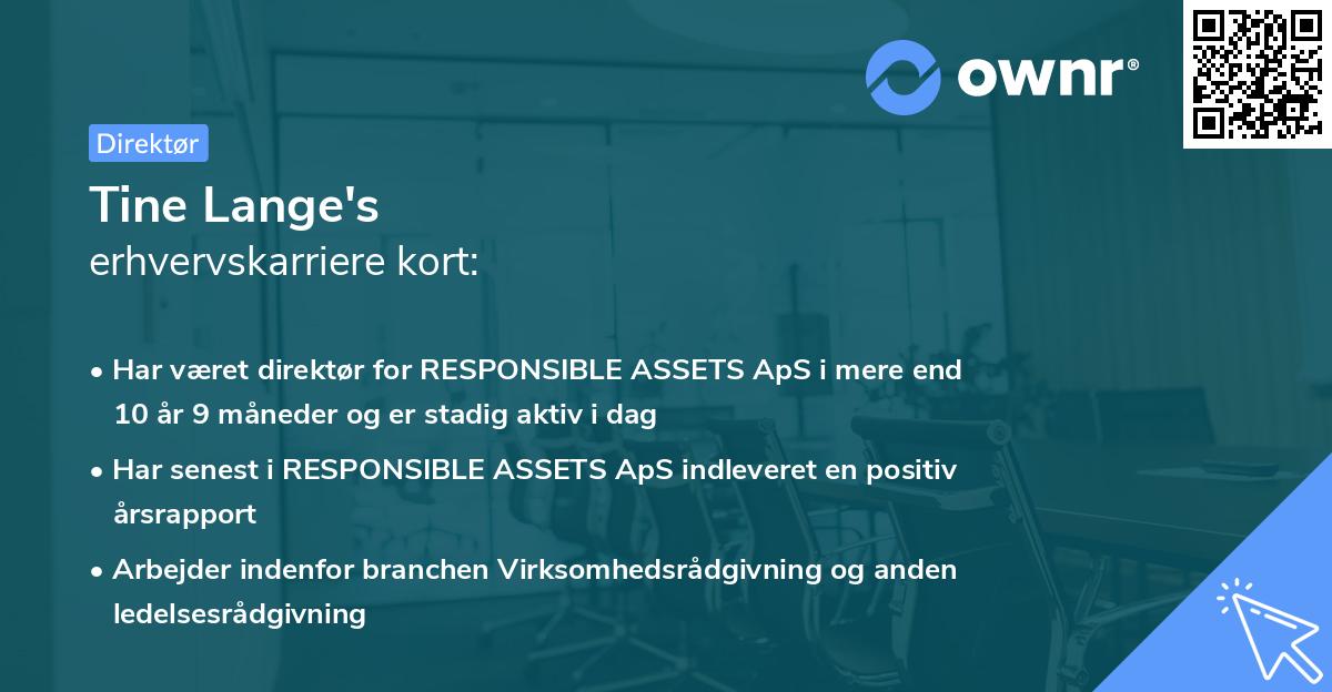 Tine Lange's erhvervskarriere kort