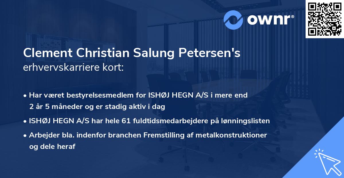 Clement Christian Salung Petersen's erhvervskarriere kort