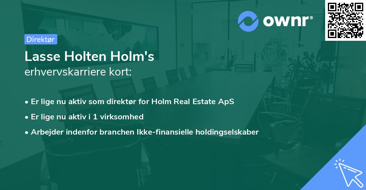 Lasse Holten Holm's erhvervskarriere kort