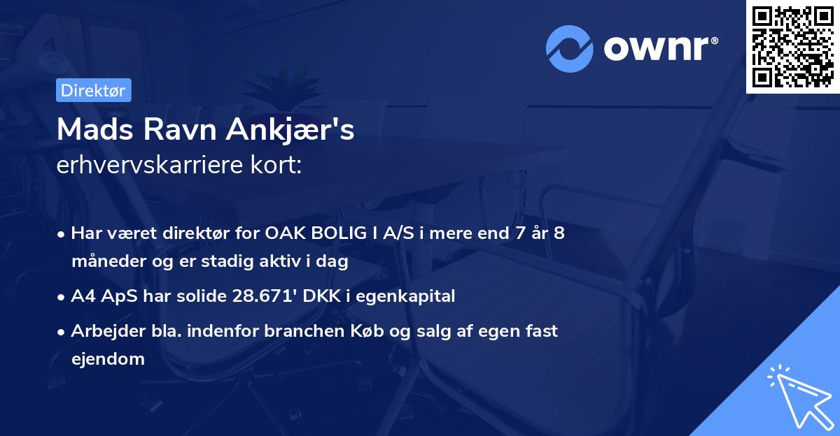 Mads Ravn Ankjær's erhvervskarriere kort