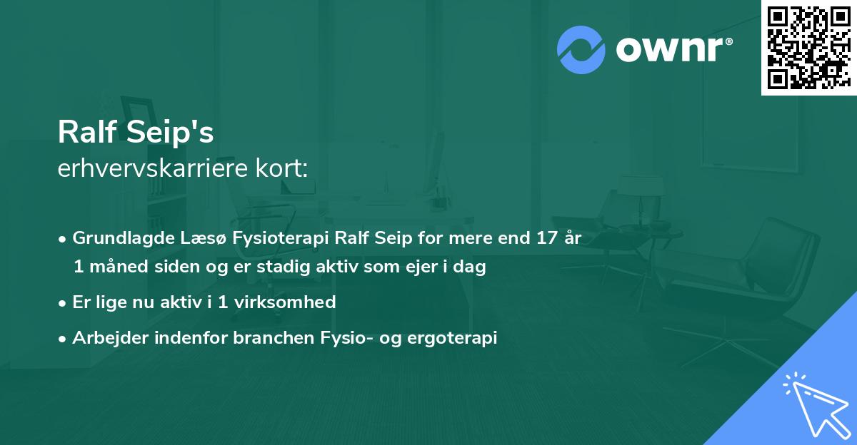 Ralf Seip's erhvervskarriere kort