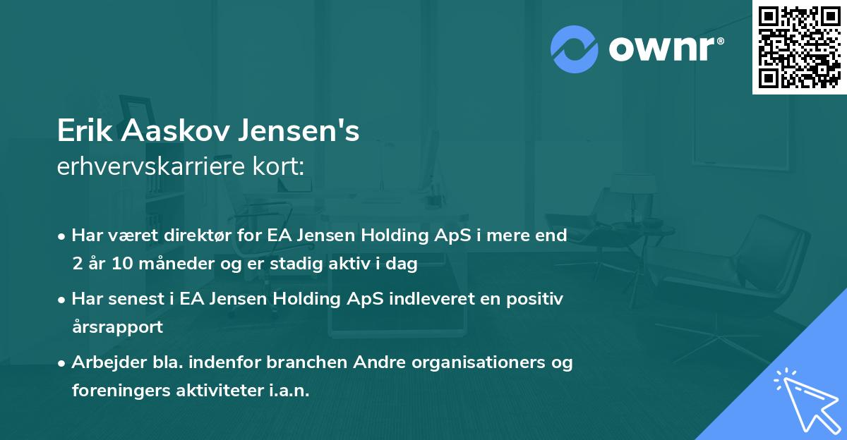 Erik Aaskov Jensen's erhvervskarriere kort