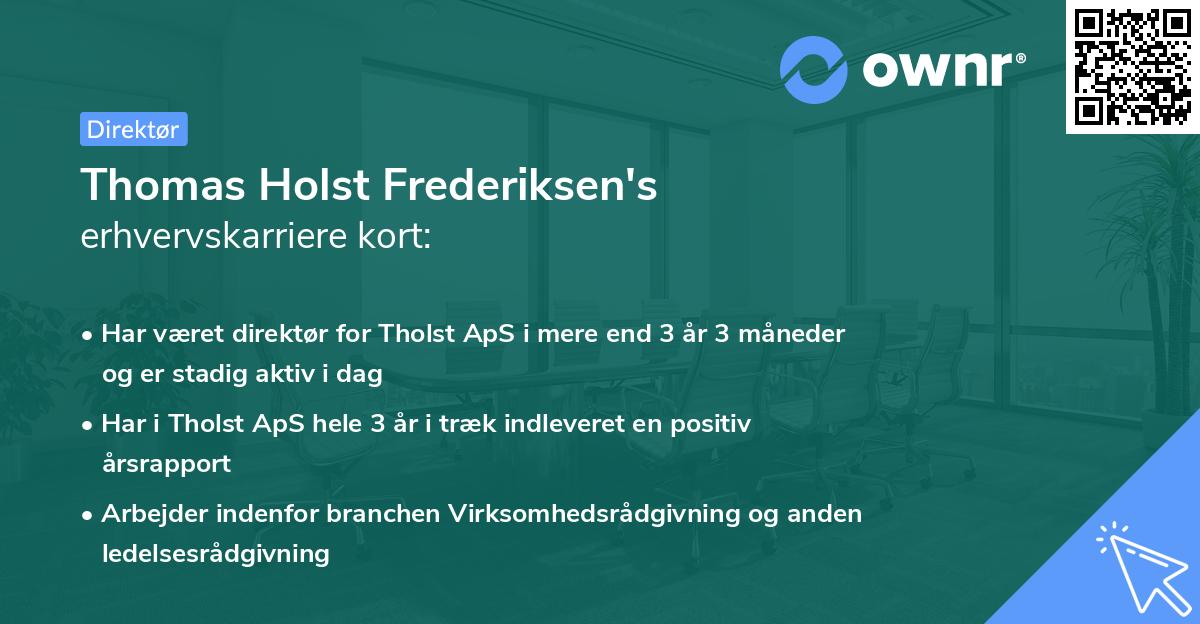 Thomas Holst Frederiksen's erhvervskarriere kort