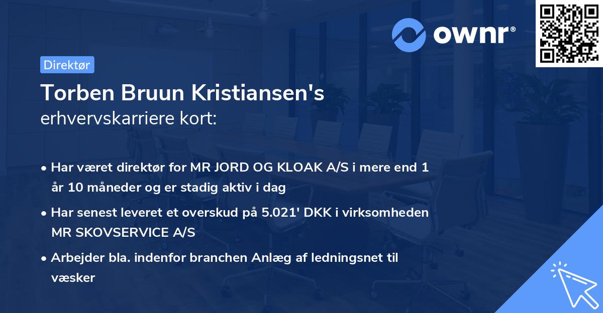 Torben Bruun Kristiansen's erhvervskarriere kort