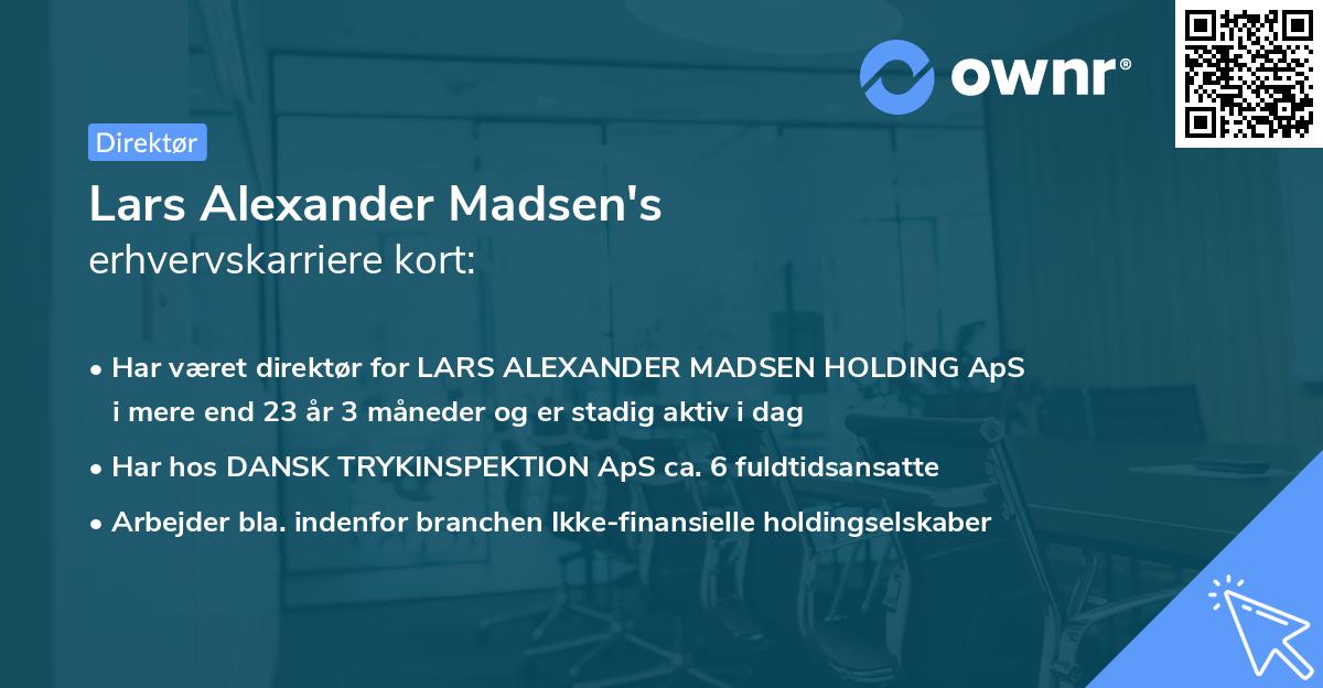 Lars Alexander Madsen's erhvervskarriere kort