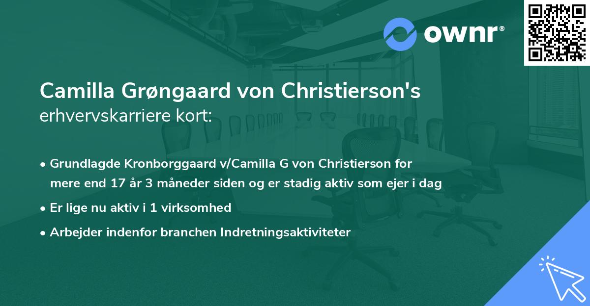 Camilla Grøngaard von Christierson's erhvervskarriere kort