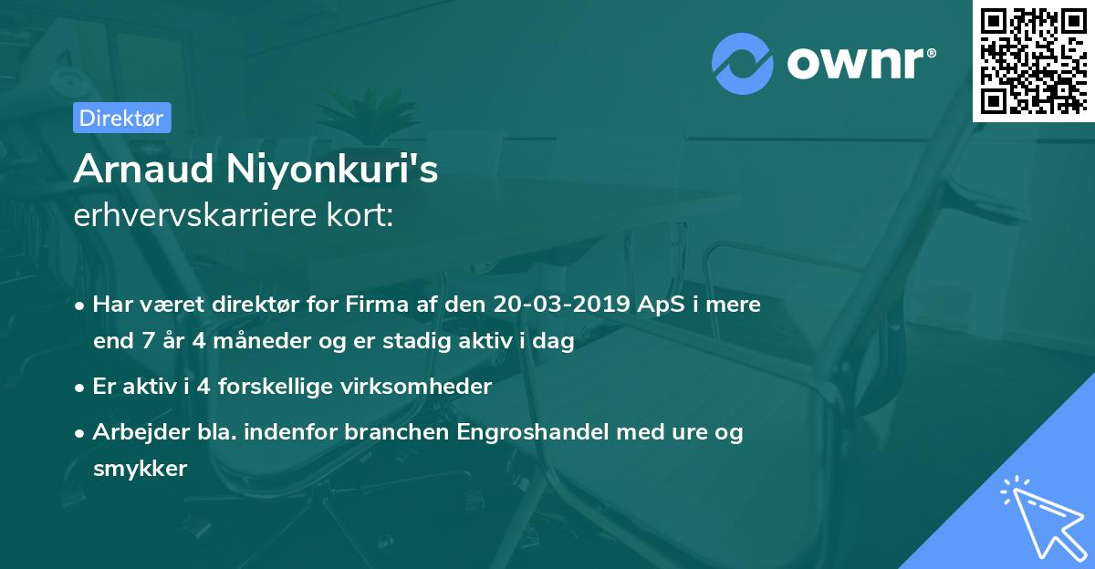 Arnaud Niyonkuri's erhvervskarriere kort