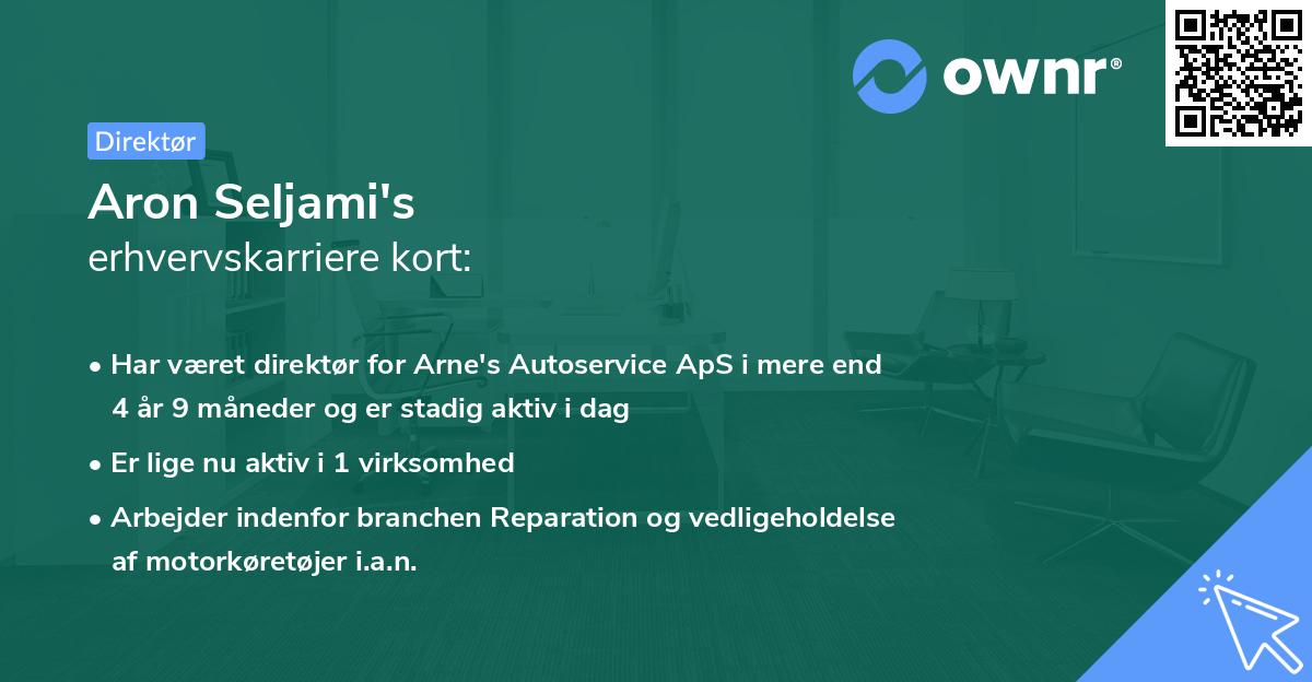 Aron Seljami's erhvervskarriere kort