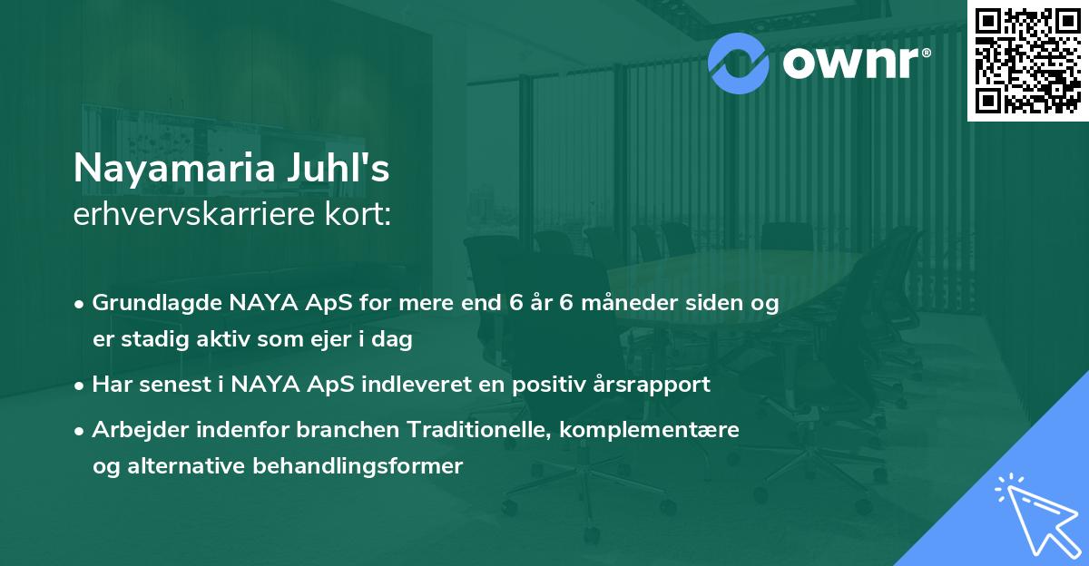 Nayamaria Juhl's erhvervskarriere kort