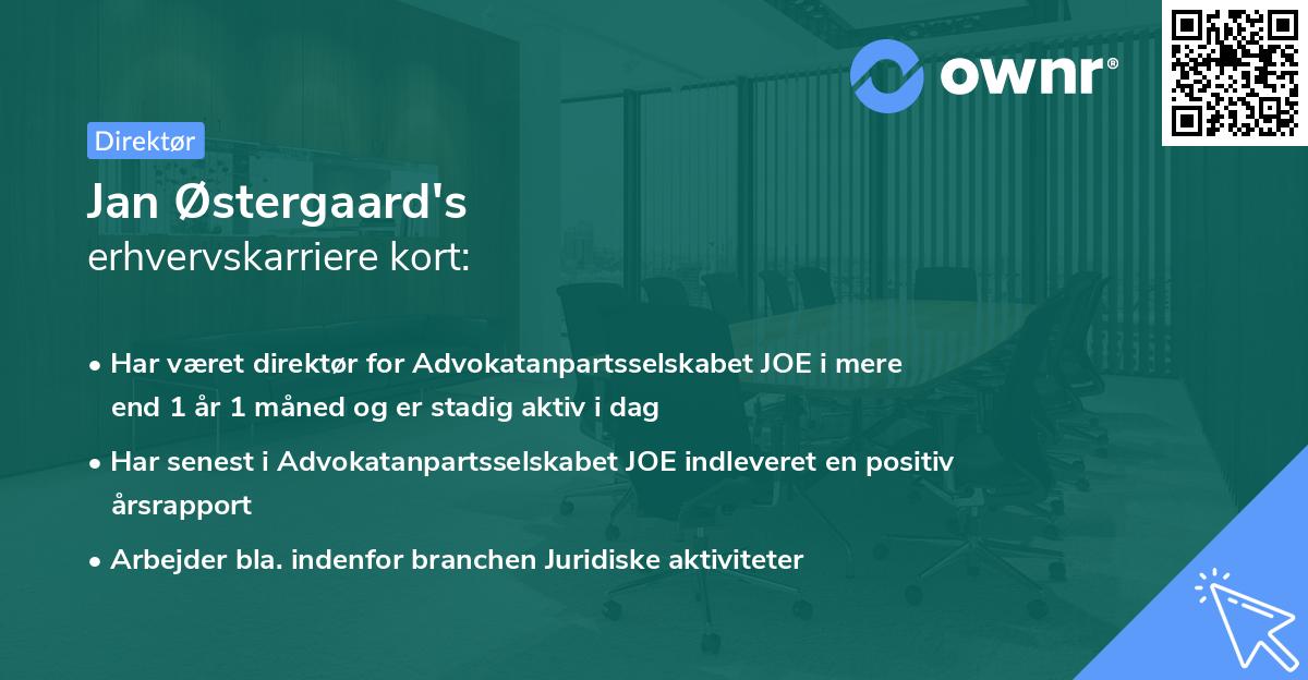 Jan Østergaard's erhvervskarriere kort