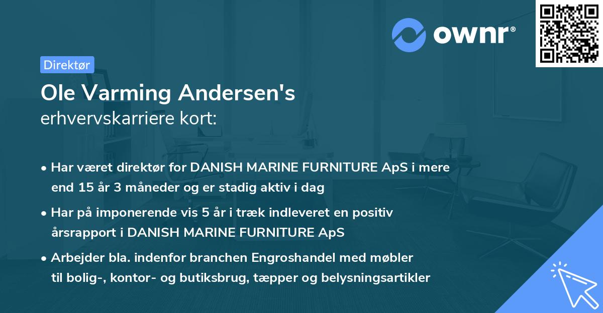 Ole Varming Andersen's erhvervskarriere kort