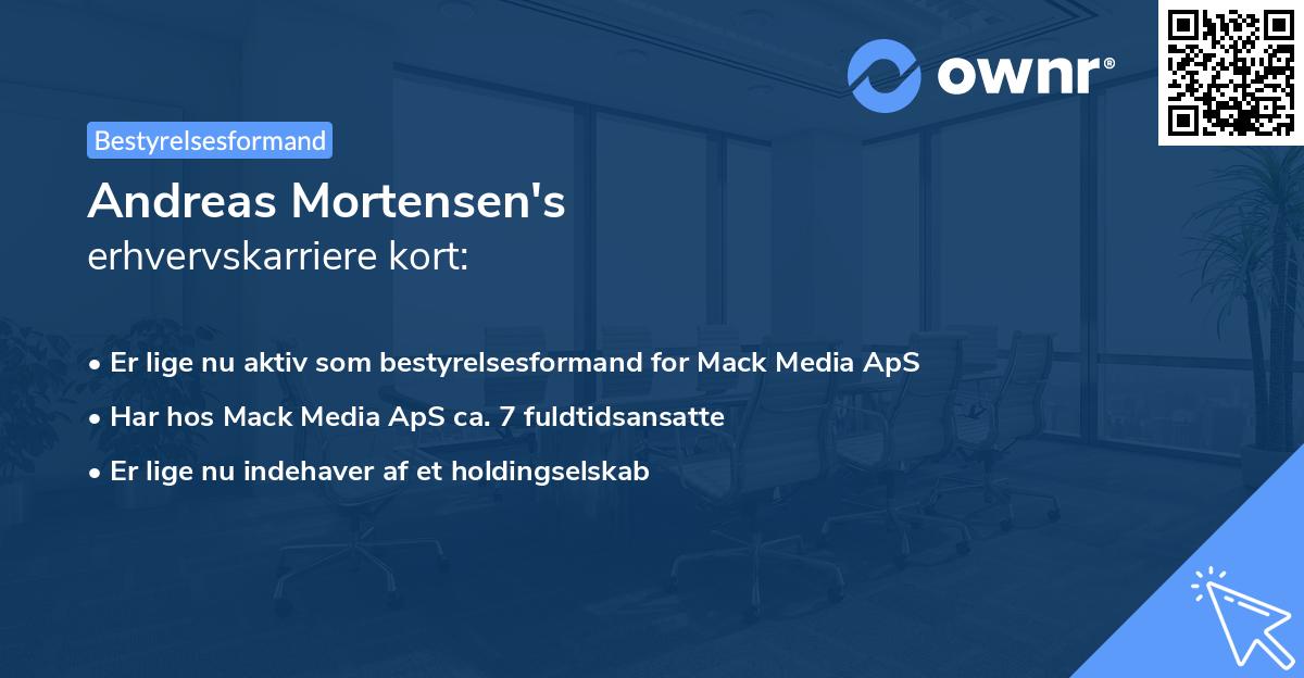 Andreas Mortensen's erhvervskarriere kort