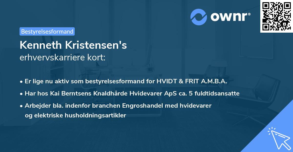 Kenneth Kristensen's erhvervskarriere kort