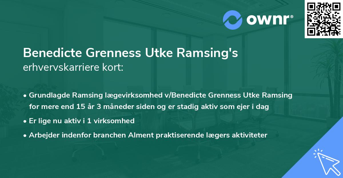 Benedicte Grenness Utke Ramsing's erhvervskarriere kort