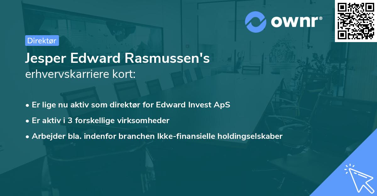 Jesper Edward Rasmussen's erhvervskarriere kort