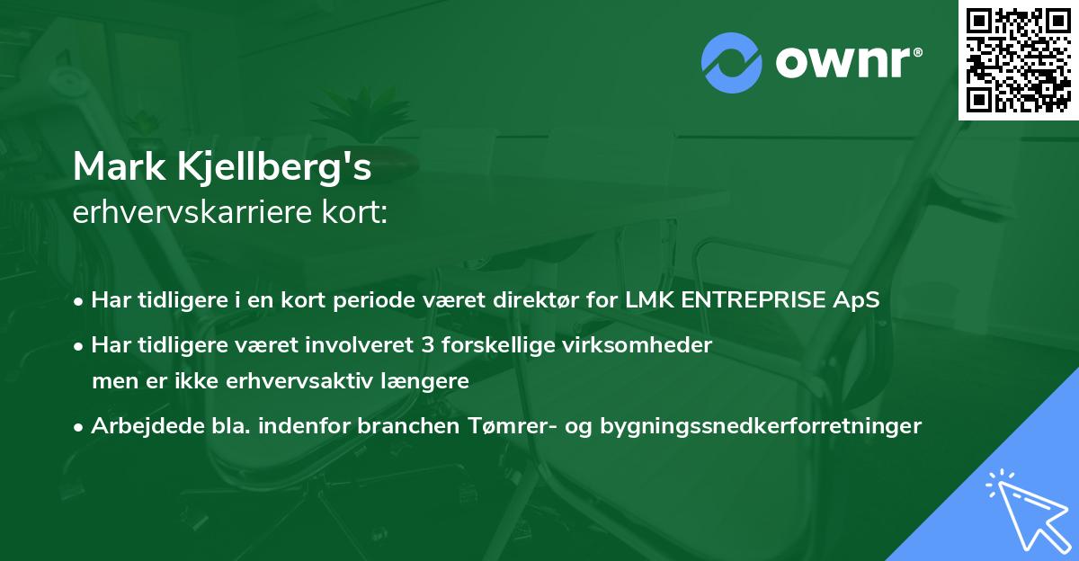 Mark Kjellberg's erhvervskarriere kort