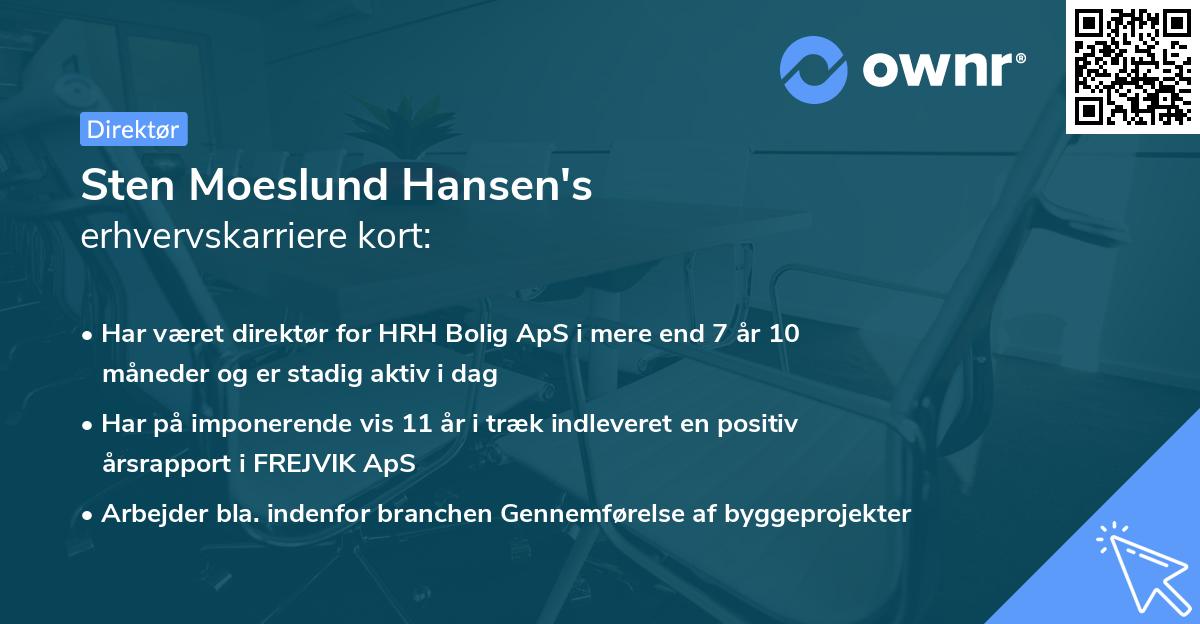 Sten Moeslund Hansen's erhvervskarriere kort
