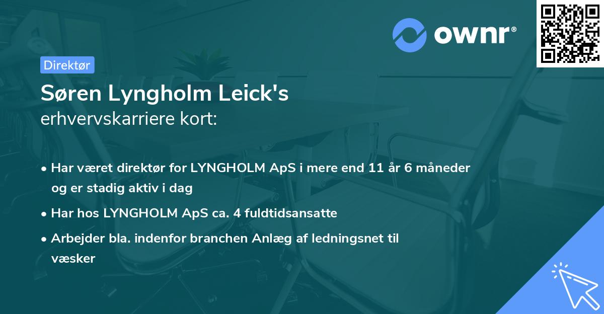 Søren Lyngholm Leick's erhvervskarriere kort