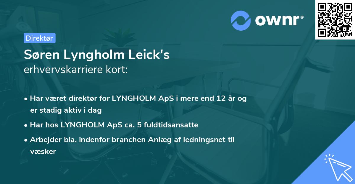 Søren Lyngholm Leick's erhvervskarriere kort