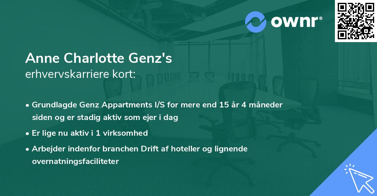 Anne Charlotte Genz's erhvervskarriere kort