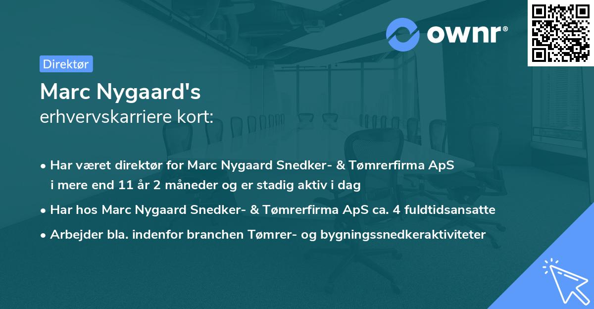 Marc Nygaard's erhvervskarriere kort