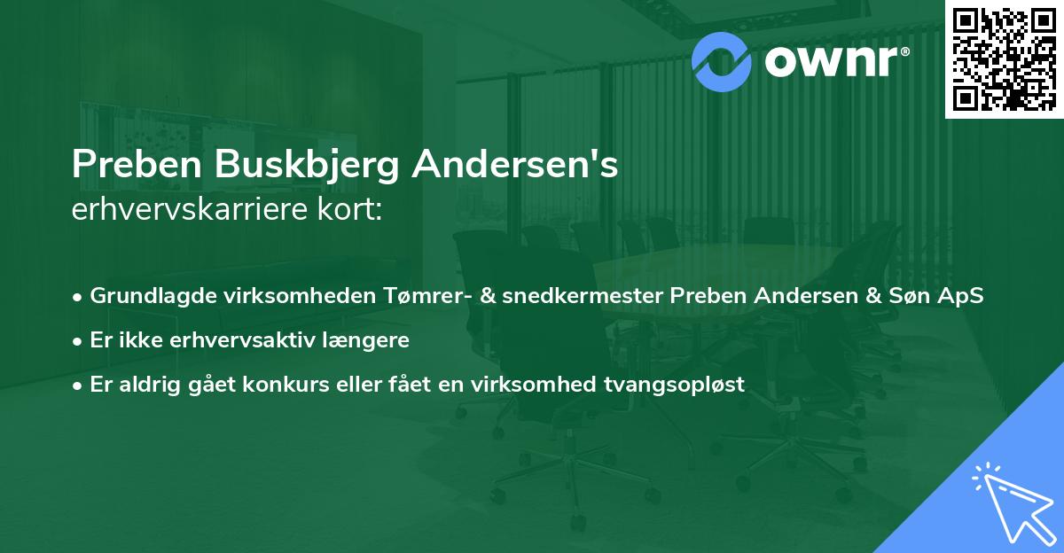 Preben Buskbjerg Andersen's erhvervskarriere kort