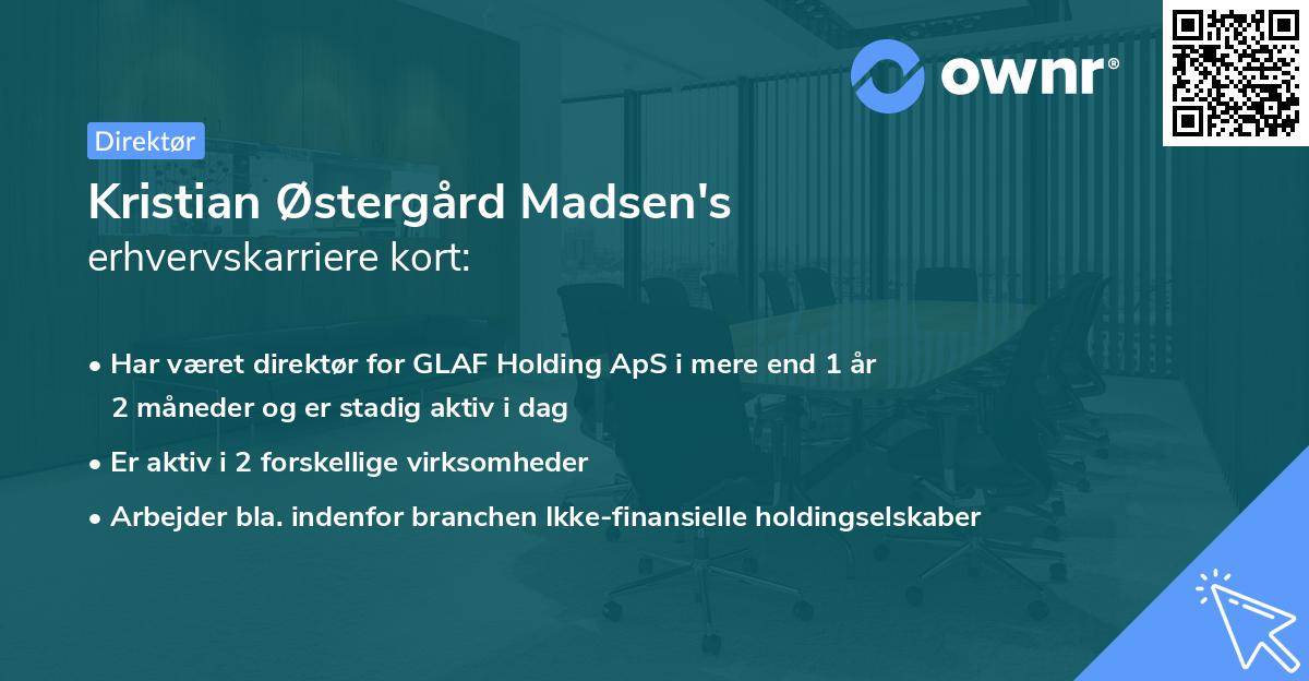 Kristian Østergård Madsen's erhvervskarriere kort