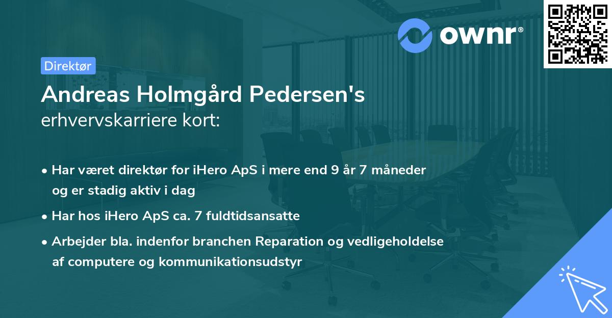 Andreas Holmgård Pedersen's erhvervskarriere kort
