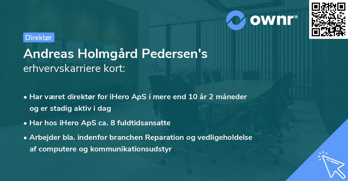 Andreas Holmgård Pedersen's erhvervskarriere kort