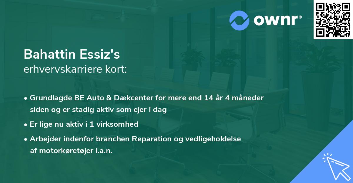 Bahattin Essiz's erhvervskarriere kort