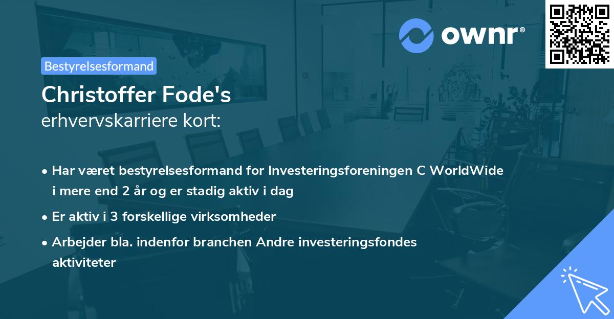 Christoffer Fode's erhvervskarriere kort