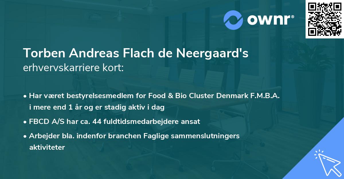 Torben Andreas Flach de Neergaard's erhvervskarriere kort
