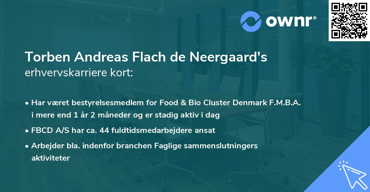 Torben Andreas Flach de Neergaard's erhvervskarriere kort